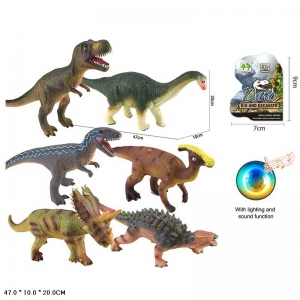 709-9а Тварина 6 видів мікс динозаври гумові